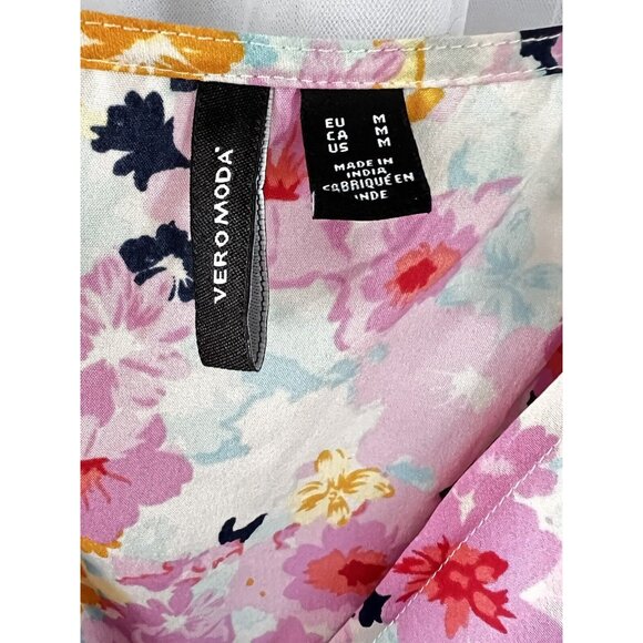 VERO MODA Floral Wrap Dress Pink Size M - Picture 4 of 6